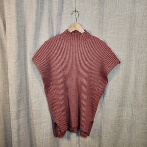 Liz Claiborne Maroon Ribbed Poncho